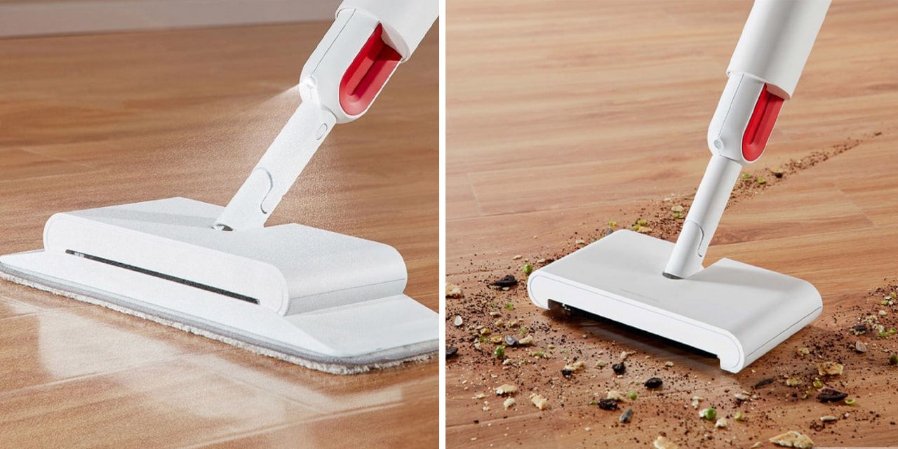 Швабра с распылителем Xiaomi Deerma Sweep Mop White DEM-TB900-min