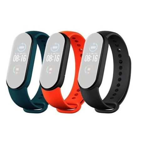 Комплект ремешков из 3шт для Mi Smart Band 5 Black Orange Teal
