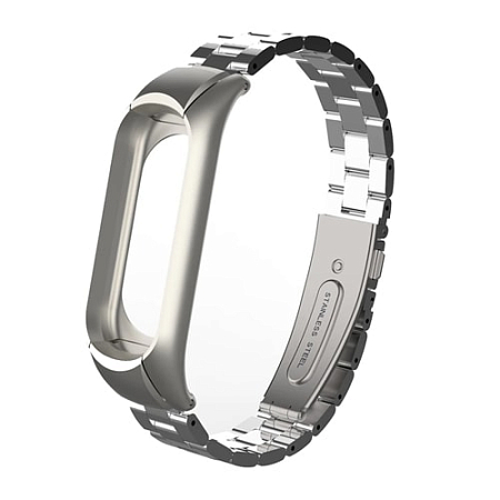 Ремешок металлический для Mi Band 5 Metal Серебристый