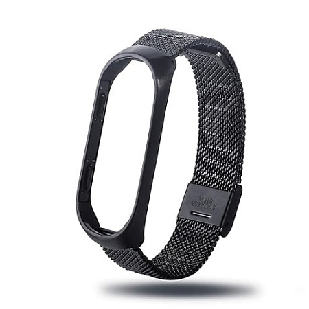 Миланский сетчатый браслет для Mi Band 5 Metal Black