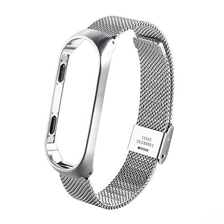 Миланский сетчатый браслет для Mi Band 5 Metal Silver