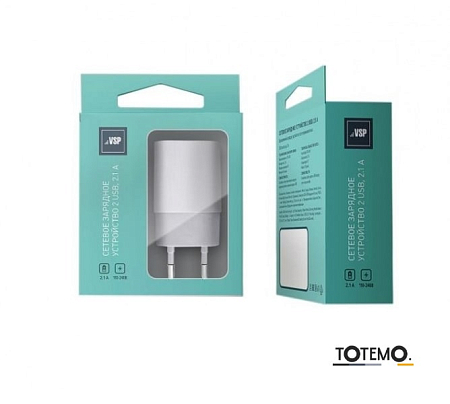 СЗУ Vespa  2 USB, 2,1A   (Белый)