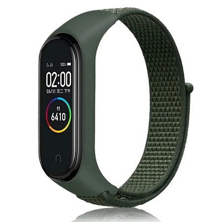 Ремешок для Mi Band 5 нейлоновый на липучке Хаки